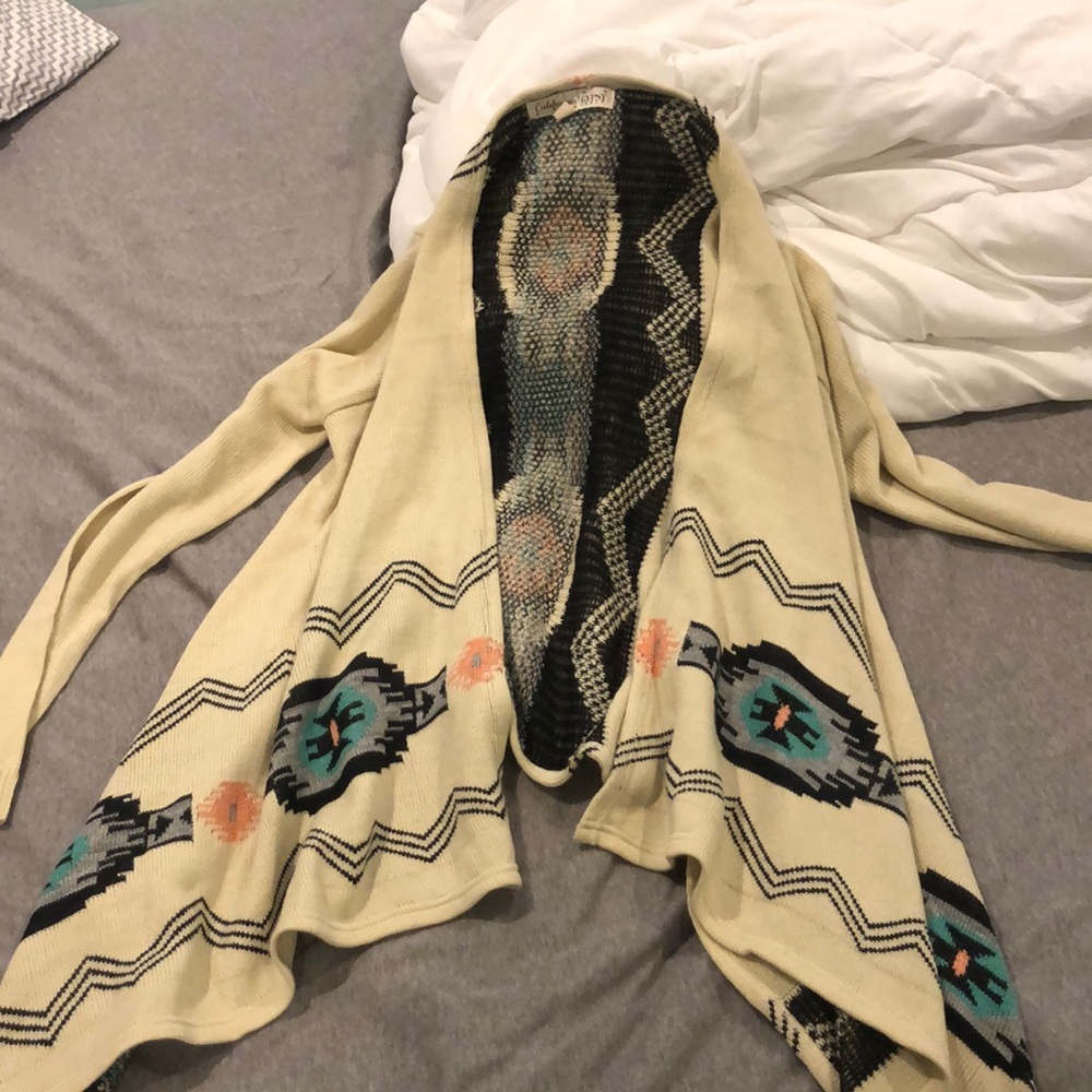 tribal print cardigan